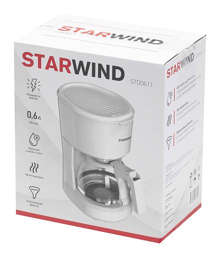 Кофеварка капельная Starwind STD0611 600Вт белый фото 9