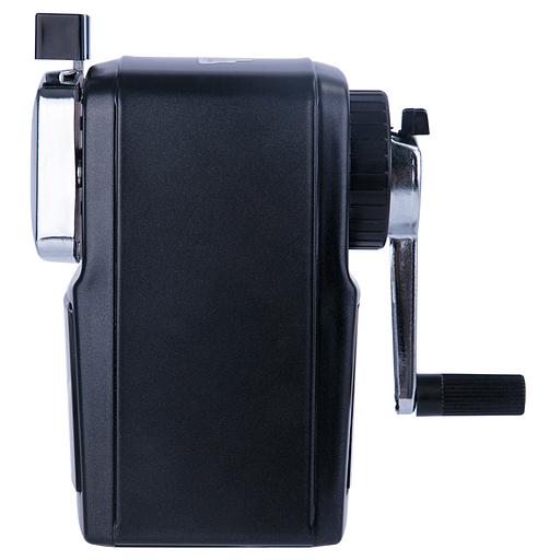Точилка для карандашей механическая Deli 71156BLACK 1 отверстие металл черный фото 2