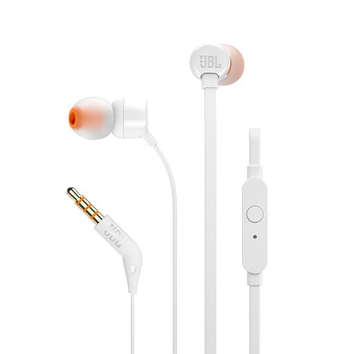 Гарнитура вкладыши JBL T110 WHT 1.2м белый проводные в ушной раковине (JBLT110WHT) фото 1
