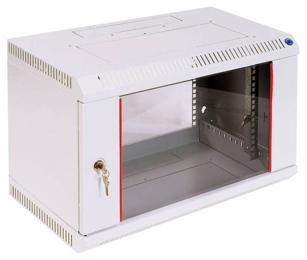 Шкаф коммутационный ЦМО ШРН-6.650 6U 600x650мм пер.дв.стекл несъемн.бок.пан. 50кг серый фото 4
