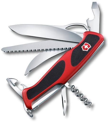 Нож перочинный Victorinox RangerGrip 57 Hunter (0.9583.MC) 130мм 13функций красный/черный карт.коробка фото 1