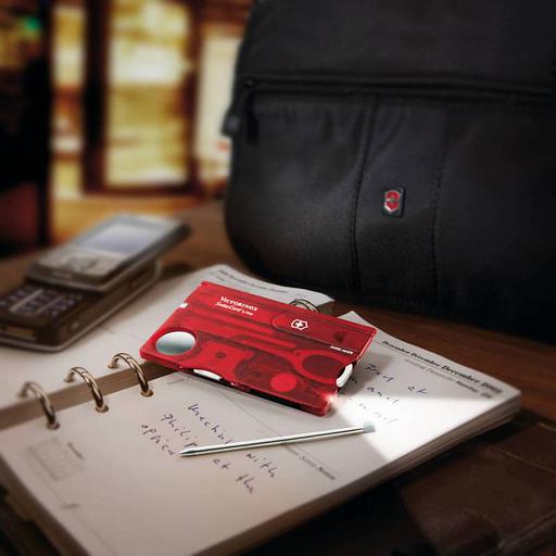 Швейцарская карта Victorinox SwissCard Lite (0.7300.T) красный полупрозрачный коробка подарочная фото 5