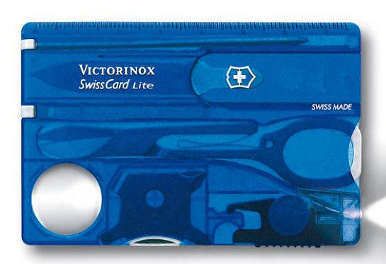 Швейцарская карта Victorinox SwissCard Lite (0.7322.T2) синий полупрозрачный коробка подарочная фото 1