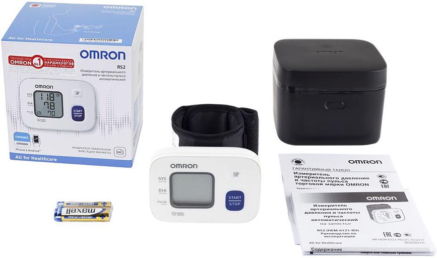 Тонометр автоматический Omron RS2 (HEM-6121-RU) фото 10