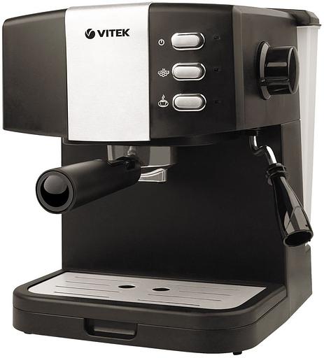 Кофеварка эспрессо Vitek VT-1523 850Вт черный/серебристый фото 1