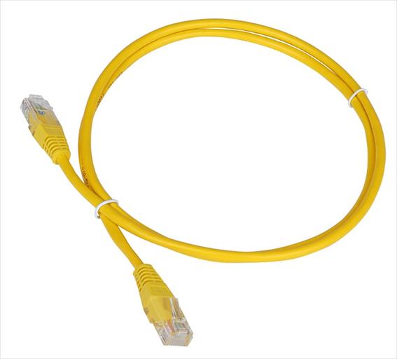 Патч-корд TWT UTP кат.5e, с заливными колпачками, 0.15 м, желтый (TWT-45-45-0.15-YL) фото 1