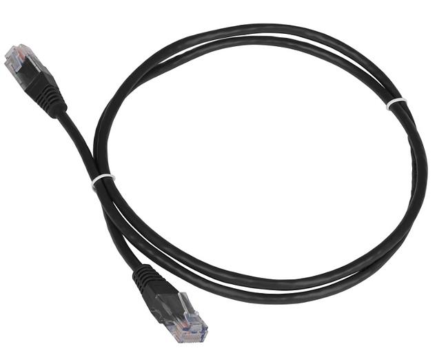 Патч-корд TWT UTP кат.5e, с заливными колпачками, 0.15 м, черный (TWT-45-45-0.15-BK) фото 1