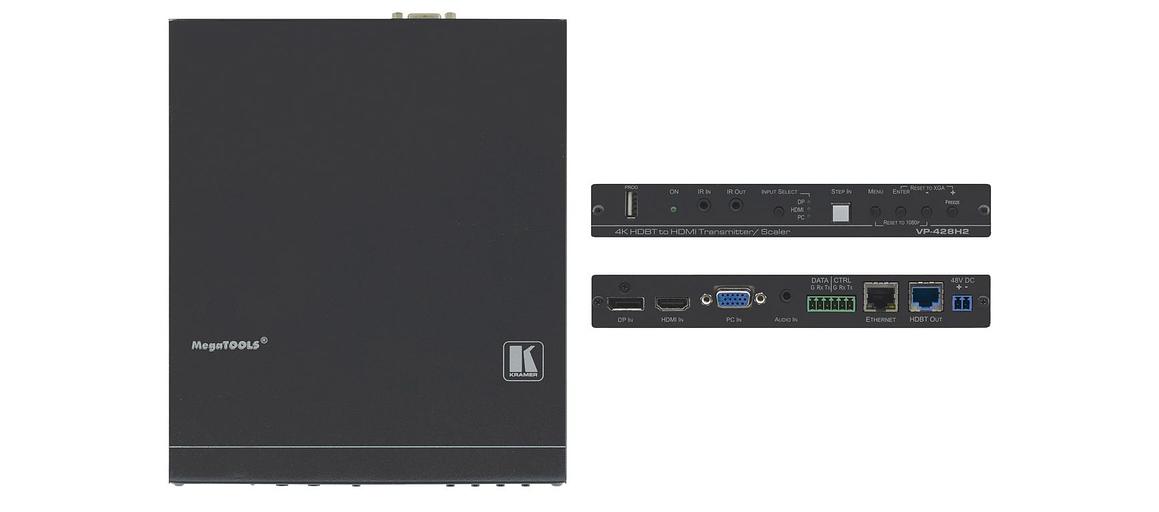 Kramer VP-428H2 Масштабатор HDMI, DP и VGA в HDBaseT, передатчик RS-232, ИК и Ethernet; поддержка 4К60 4:4:4, PoE, Step-In (72-00003790) фото 1