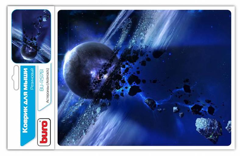 Коврик для мыши Buro BU-R51761 рисунок/астероиды 220x180x2мм фото 1