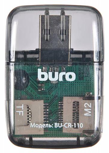 Устройство чтения карт памяти USB2.0 Buro BU-CR-110 черный фото 1