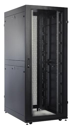 Шкаф серверный ЦМО ШТК-СП-48.8.10-48АА-9005 48U 800x1000мм пер.дв.перфор. 4 бок.пан. 1350кг черный фото 1