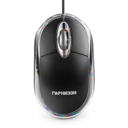 Мышь Гарнизон GM-100, USB, чип- Х, черный, 1000 DPI, 2кн.+колесо-кнопка фото 1