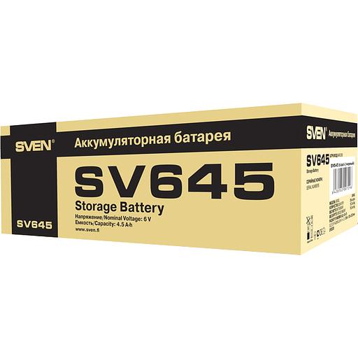 Батарея SVEN SV 645 (6V 4.5Ah), напряжение 6В, емкость 4.5А*ч, макс. ток разряда 67А, макс. ток заряда 1.35А, свинцово-кислотная типа AGM, тип клемм F1, Д/Ш/В 70/47/100, 0.8 кг Sven SV-0222064 фото 4