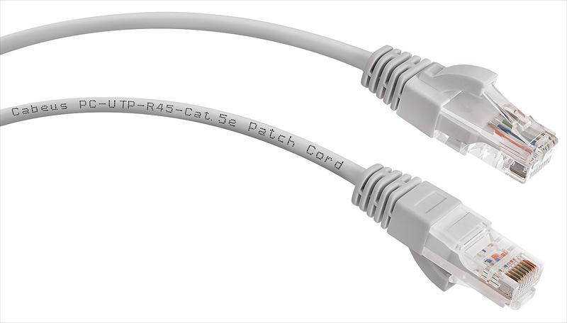 Cabeus PC-UTP-RJ45-Cat.5e-0.3m-LSZH Патч-корд U/UTP, категория 5е, 2xRJ45/8p8c, неэкранированный, серый, LSZH, 0.3м (PC-UTP-RJ45-Cat.5e-0.3m-LSZH) фото 1