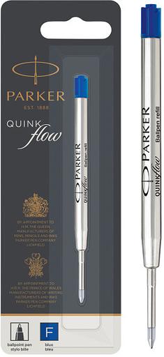 Стержень шариковый Parker QuinkFlow Z08 (CW1950368) F 0.8мм синие чернила блистер фото 1