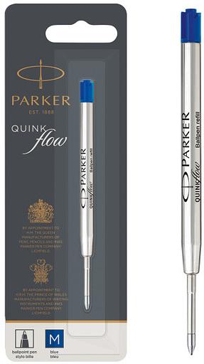 Стержень шариковый Parker QuinkFlow Z08 (CW1950371) M 1мм синие чернила блистер фото 1