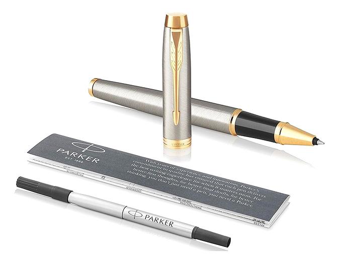 Ручка роллер Parker IM Core T321 (CW1931663) Brushed Metal GT F черн. черн. подар.кор. фото 5