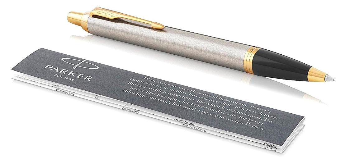 Ручка шариков. Parker IM Core K321 (CW1931670) Brushed Metal GT M син. черн. подар.кор. фото 2