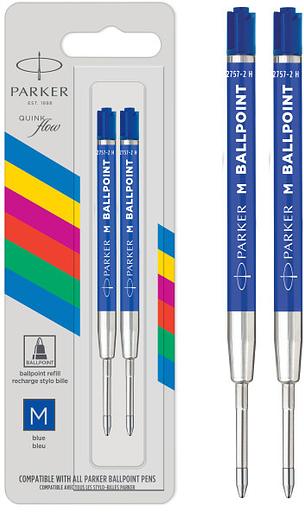 Стержень шариковый Parker QuinkFlow Basic Z09 (CW2166544) M 0.7мм синие чернила блистер (2шт) фото 1