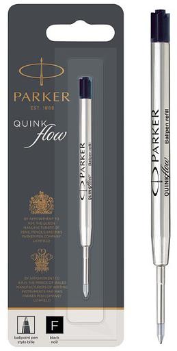 Стержень шариковый Parker QuinkFlow Z08 (CW1950367) F 0.8мм черные чернила блистер фото 1
