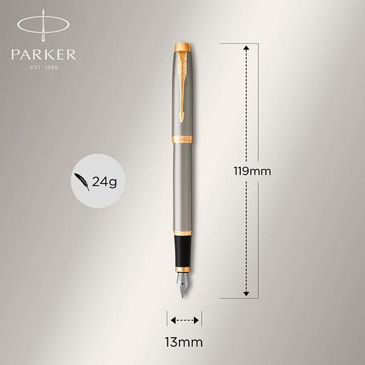 Ручка перьев. Parker IM Core F321 (CW1931649) Brushed Metal GT F сталь нержавеющая подар.кор. фото 4