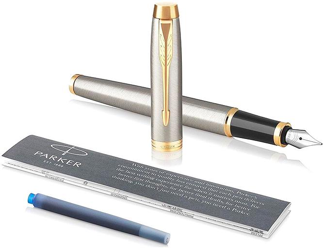 Ручка перьев. Parker IM Core F321 (CW1931649) Brushed Metal GT F сталь нержавеющая подар.кор. фото 6
