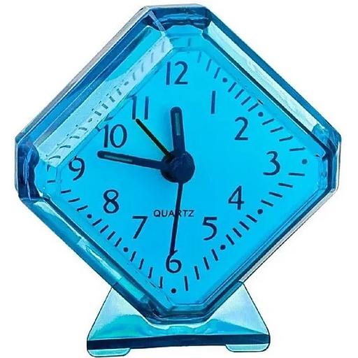 Perfeo Quartz часы-будильник "PF-TC-002", ромб. 7,5*8,5 см, синие фото 1