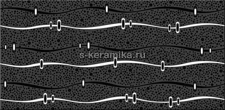 Плитка керамическая AZORI Дефиле Неро 405x201 декор Геометрия фото 1