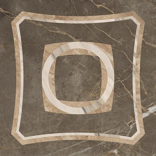 Керамический гранит COLISEUM Портофино 450х450 декор Интарсио серый Lap фото 1