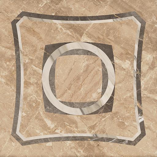 Керамический гранит COLISEUM Портофино 450х450 декор Интарсио бежевый Lap фото 1