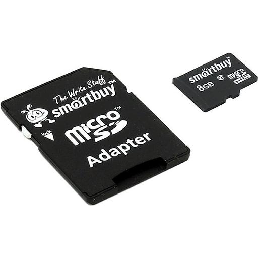 Micro SecureDigital 8Gb Smart buy SB8GBSDCL10-01 {Micro SDHC Class 10, SD adapter} фото 1