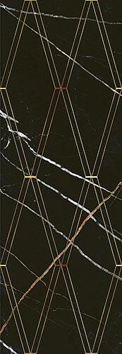 Плитка керамическая ELETTO Black & Gold 700x242 декор Rombi ректификат фото 1