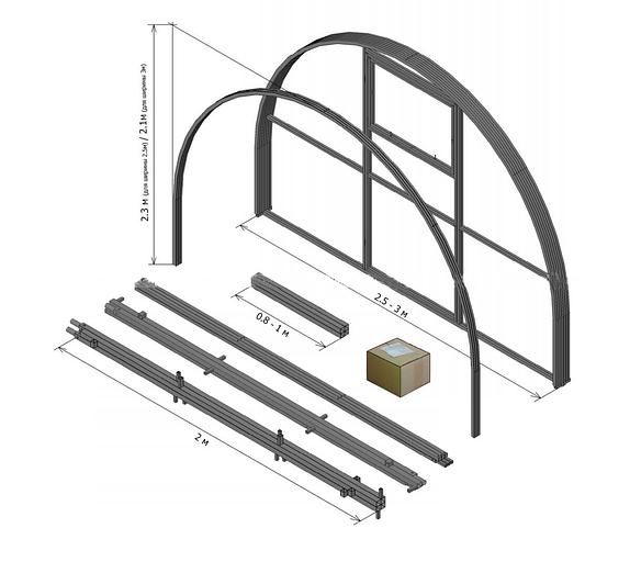 Каркас теплицы «Новатор-Премиум» ширина 2.5/3 м опт фото 2