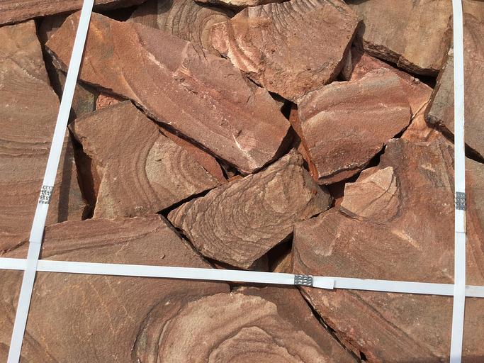 Песчаник плитняк Красный Орех /м2 (20-30 мм) фото 1