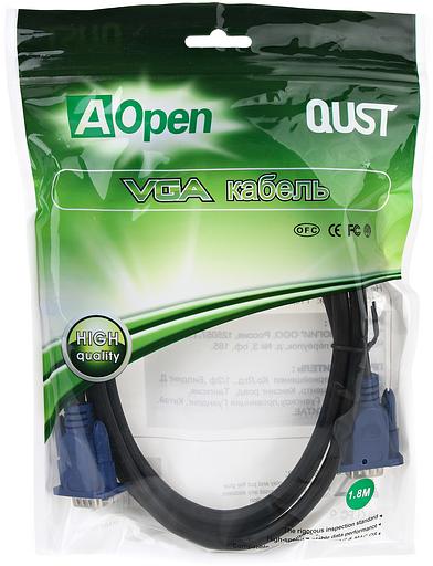 Кабель монитор-SVGA card (15M-15M) 1,8м 2 фильтра Aopen/Qust VCOM AOpen VGA (m) - VGA (m) 1.8м (ACG341AD-1.8M) фото 3