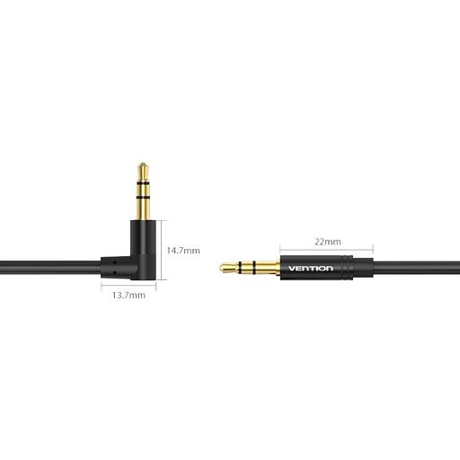 Кабель Vention аудио Jack 3,5 mm M/Jack 3,5 mm M угол 90 - 1м Черный Кабель Vention mini jack 3.5 mm(m)/mini jack 3.5 mm(m) - 1 м (BAKBF-T) фото 4