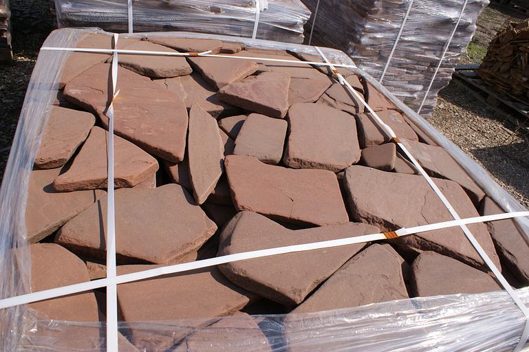 Песчаник галтованный Ручейник ТЕРРАКОТ красный /м2 (40 мм) фото 1