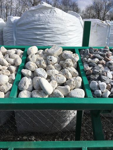 Галька декоративный щебень галтованный Бежевый /тн (60-100 мм) фото 1