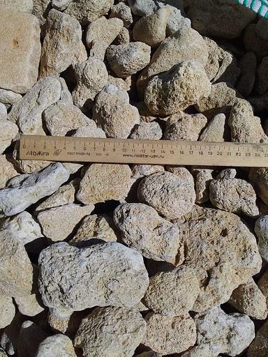 Галька декоративный щебень галтованный Ракушняк /тн (50-100 мм) фото 1