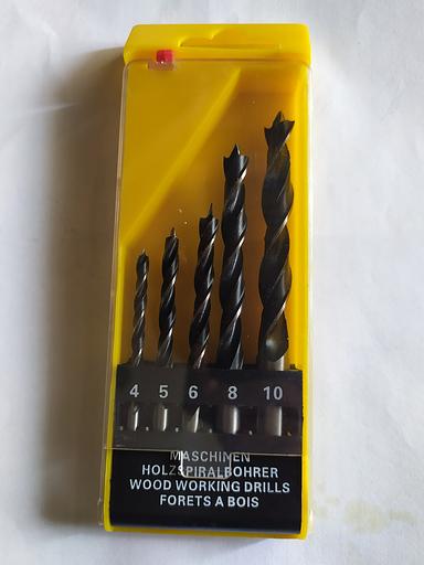 Набор сверл по дереву ф4,0–10,0 5 штук в пластиковом боксе, опт фото 1