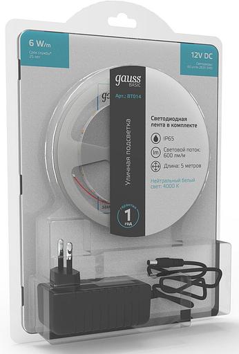 Лента светодиод. Gauss Basic 5м (BT014) фото 3