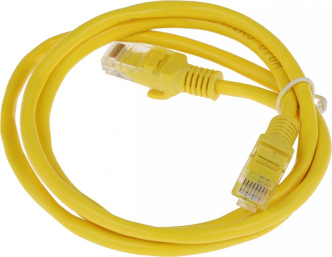 Патч-корд PP12-1M/Y 1000G UTP 4 пары cat5E CCA molded 1м желтый RJ-45 (m)-RJ-45 (m) фото 2
