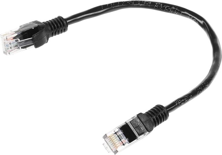 Патч-корд PP12-0.25M/BK 1000G UTP 4 пары cat5E CCA molded 0.25м черный RJ-45 (m)-RJ-45 (m) фото 2