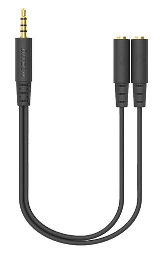 Адаптер аудио A4Tech AD-3P 2xJack 3.5 (f)/Jack 3.5 (m) 0.2м. черный фото 1