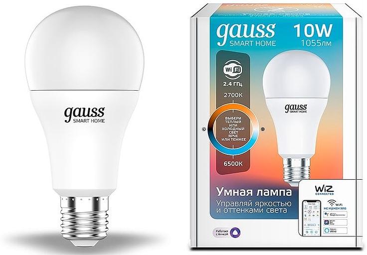 Умная лампа Gauss IoT Smart Home E27 10Вт 1055lm Wi-Fi (упак.:1шт) (1080112) фото 1