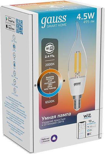Умная лампа Gauss IoT Smart Home E14 4.5Вт 495lm Wi-Fi (упак.:1шт) (1280112) фото 8