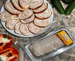 Рулет куриный с ветчиной и сыром ОПТ фото 1