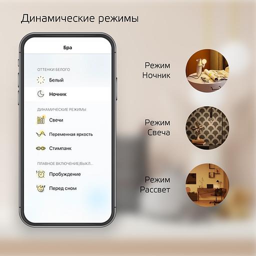 Умная лампа Gauss Smart Home C35 E14 (упак.:1шт) (1230112) фото 6