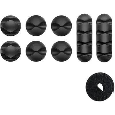 Набор клипс для крепления бытовых проводов ONKRON CM-1 Black фото 1