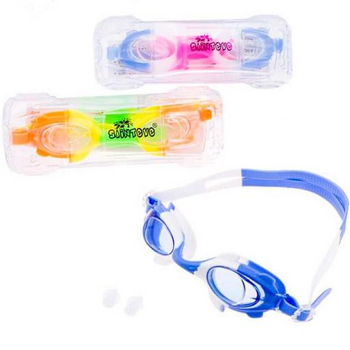 Очки для плавания с берушами 153 радужные опт фото 1